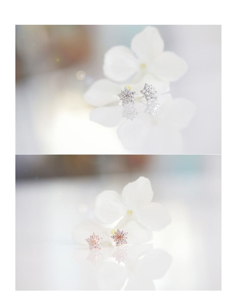 (Various Rhinestone Designs) Earring Alloy Stud Floral