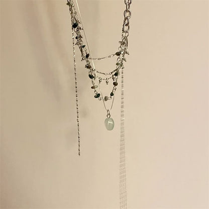 Pendant Turquoise Choker Layered Alloy
