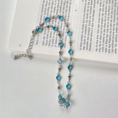 Choker Faux Necklace Set: Pendant Alloy + Butterfly Crystal