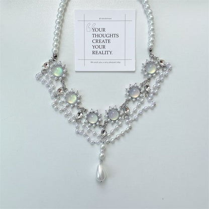 Pearl Faux Choker Layered Alloy