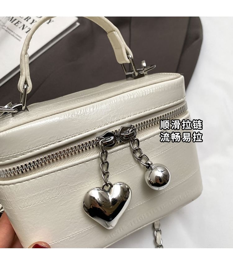 Chain Strap Faux Leather Crossbody Bag