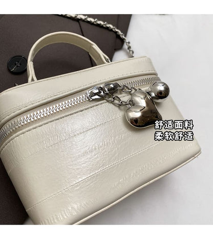 Chain Strap Faux Leather Crossbody Bag