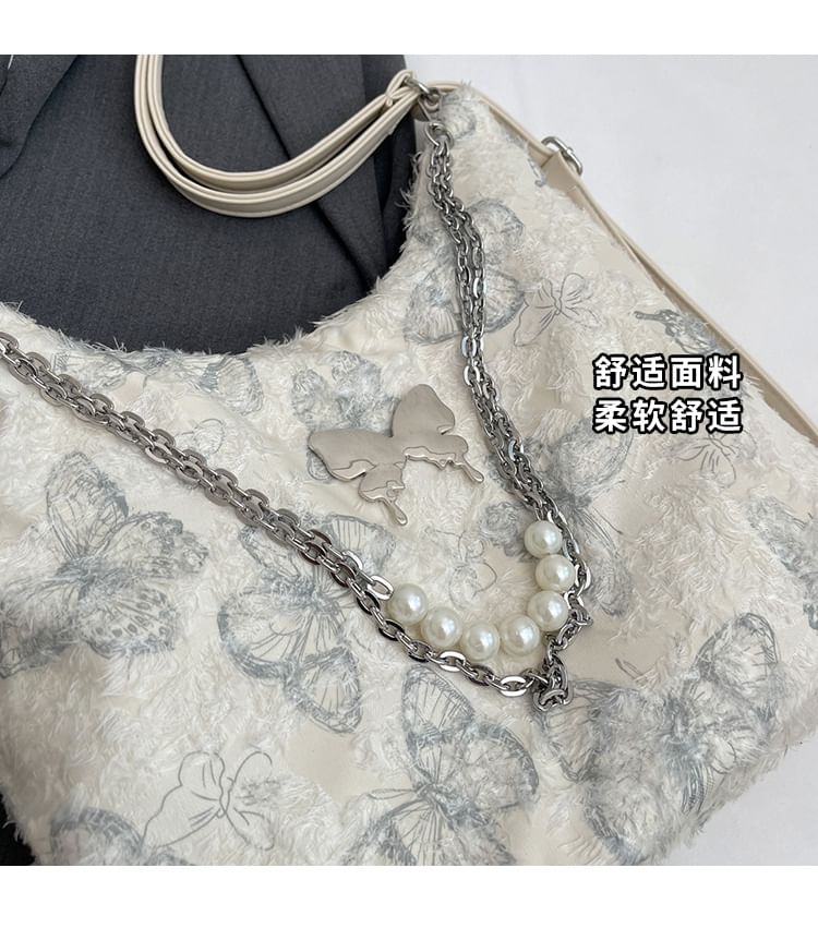 Butterfly Print Chain Strap Crossbody Bag