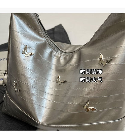 Butterfly Studded Faux Leather Backpack