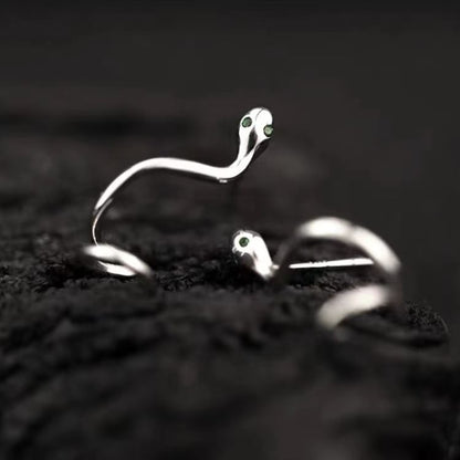 Sterling Silver Snake Hoop Earring