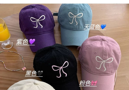 Baseball Bow Embroidered Cap
