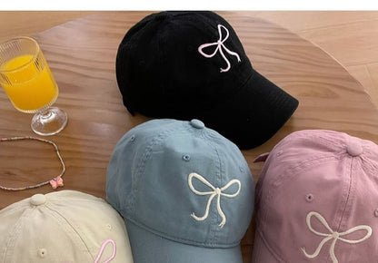 Baseball Bow Embroidered Cap