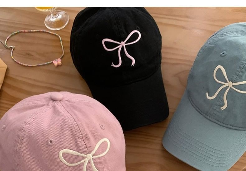Baseball Bow Embroidered Cap