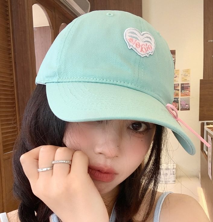 Applique Heart Baseball Cap