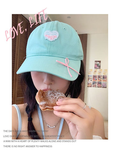 Applique Heart Baseball Cap