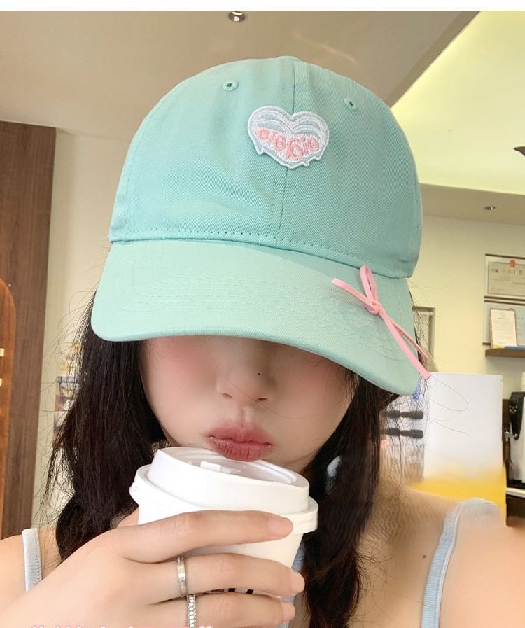 Applique Heart Baseball Cap