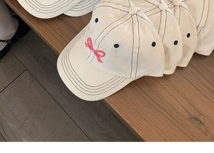 Bow Baseball Cap Embroidered
