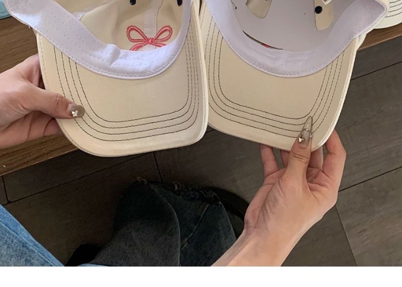 Bow Baseball Cap Embroidered