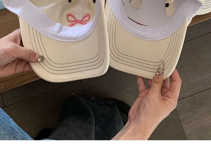 Bow Baseball Cap Embroidered