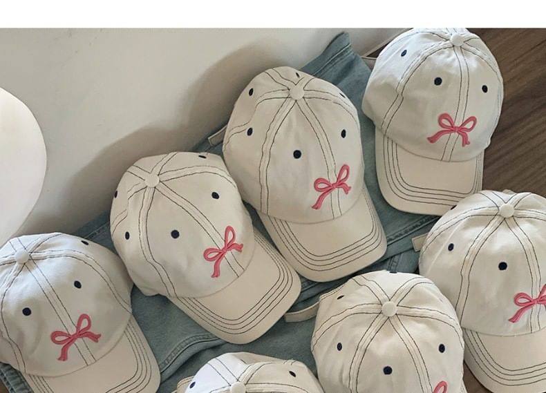 Bow Baseball Cap Embroidered