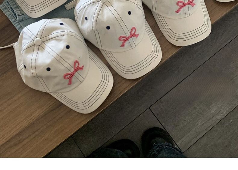 Bow Baseball Cap Embroidered