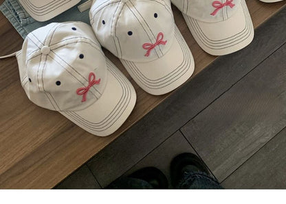 Bow Baseball Cap Embroidered