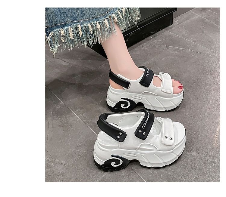 Tone Sandals Slingback Two Platform Adhesive Studded Strap