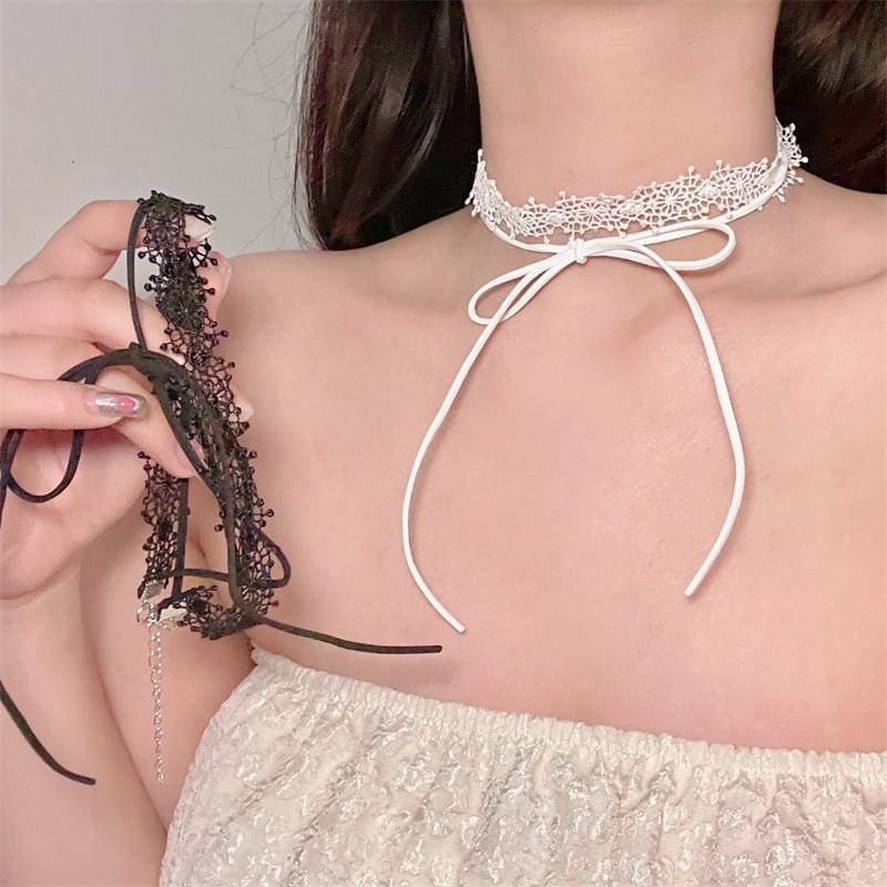 Necklace Lace Choker Black