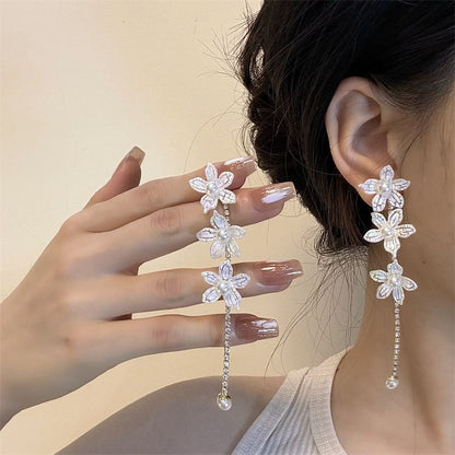 Dangle Floral / Stud Earring Alloy