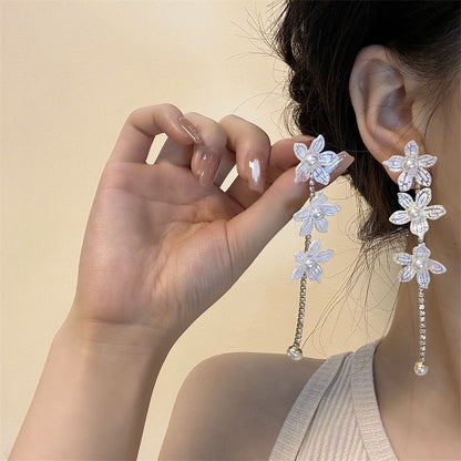 Dangle Floral / Stud Earring Alloy