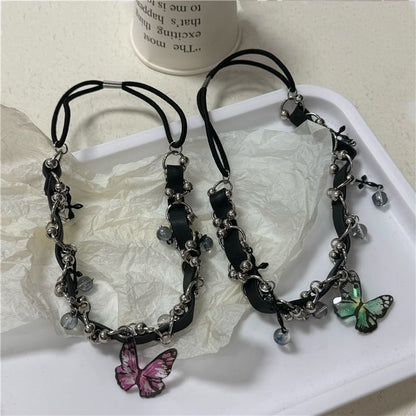 Butterfly Chain Thigh Leather Crystal Faux