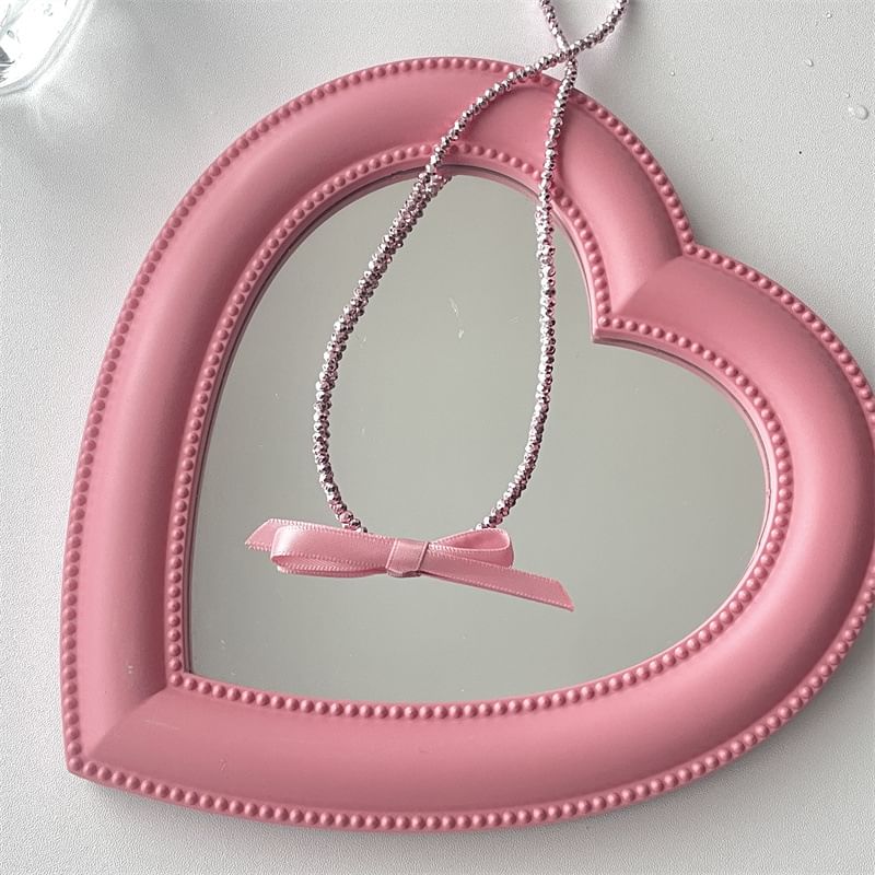 Pendant Bow Beaded With Necklace