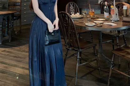 A-Line Evening V-Neck Strap Plain Gown Spaghetti