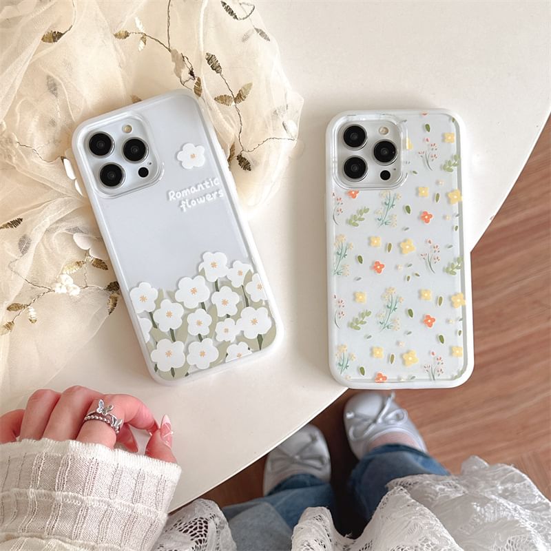 Floral Phone Case - iPhone 15 Pro Max / 15 Pro / 15 Plus / 15 / 14 Pro Max / 14 Pro / 14 Plus / 14 / 13 Pro Max / 13 Pro / 13 / 13 mini / 12 Pro Max / 12 Pro / 12 / 12 mini / 11 Pro Max / 11 Pro / 11