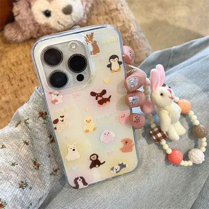 Animal Phone Case / Strap / Set - iPhone 15 Pro Max / 15 Pro / 15 Plus / 15 / 14 Pro Max / 14 Pro / 14 Plus / 14 / 13 Pro Max / 13 Pro / 13 / 13 mini / 12 Pro Max / 12 Pro / 12 / 12 mini / 11 Pro Max / 11 Pro / 11