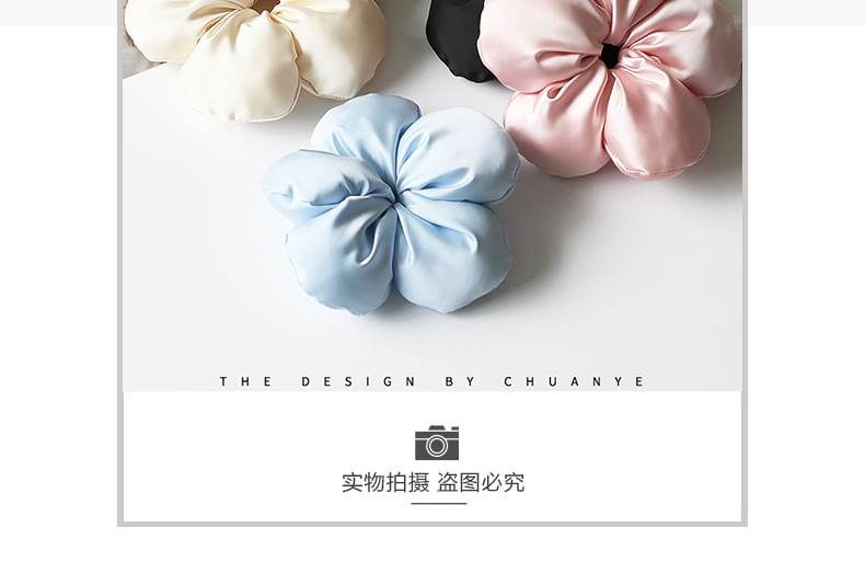 Satin Flower Scrunchie