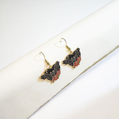 Halloween Bat Alloy Drop Earring