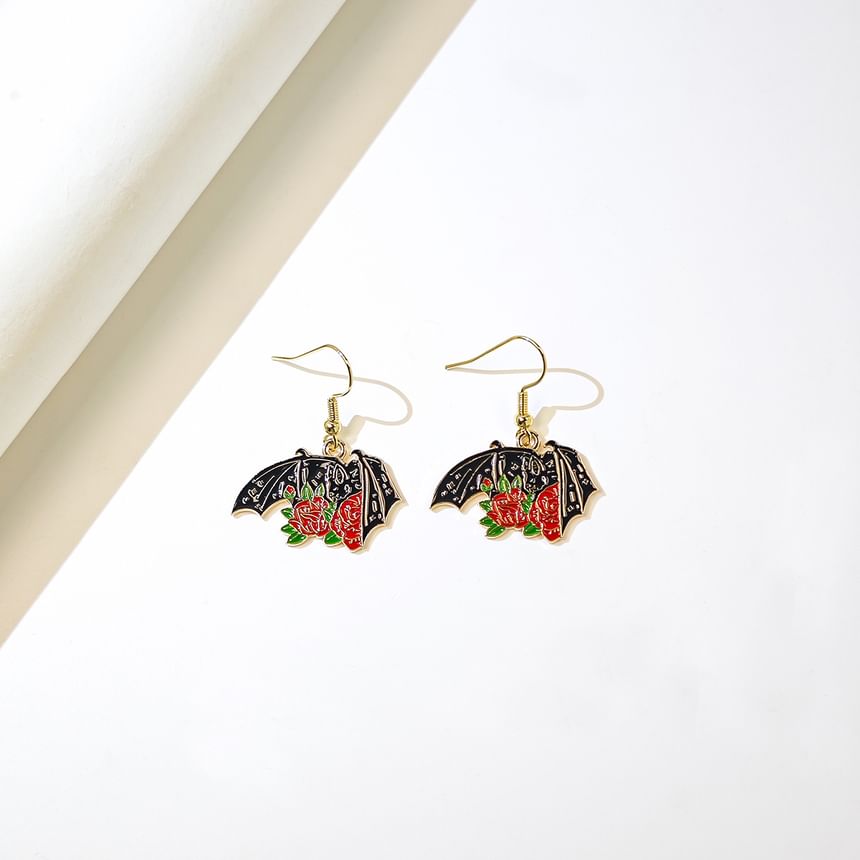 Halloween Bat Alloy Drop Earring