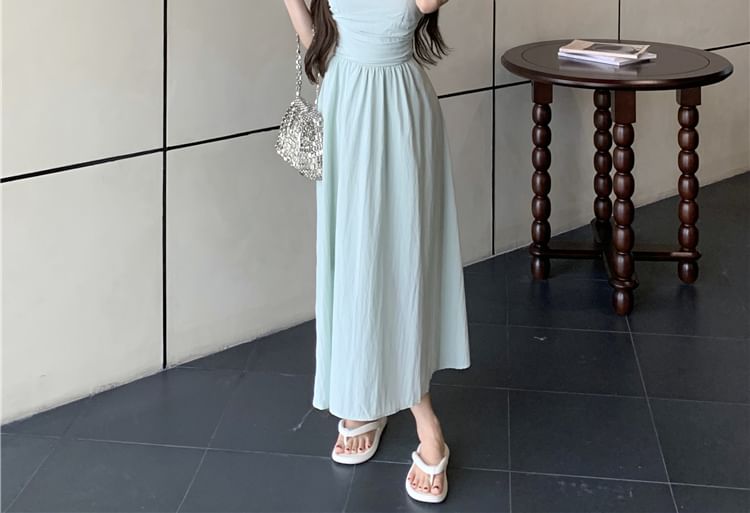 Spaghetti Strap Plain Midi A