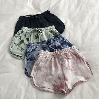 Drawstring Waist Tie Dye Shorts