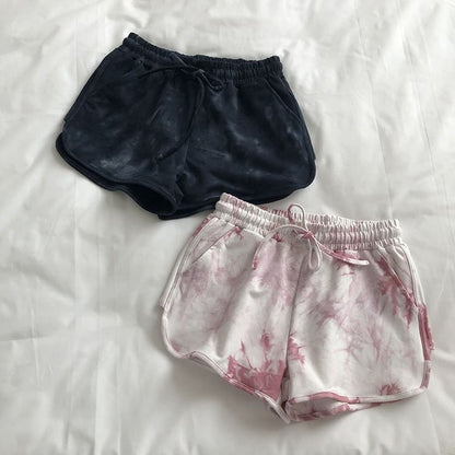 Drawstring Waist Tie Dye Shorts