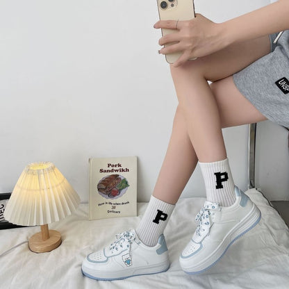 Platform Bear Print Lace Up Sneakers