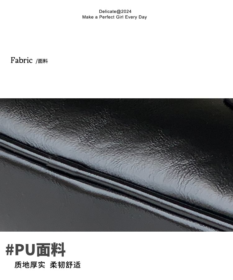 Faux Top Handle Crossbody Plain Leather Bag