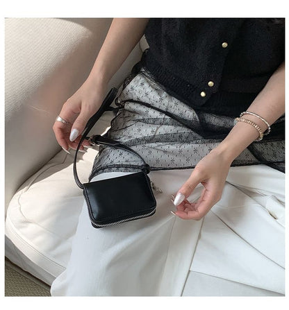 Plain Faux Bag Crossbody Leather