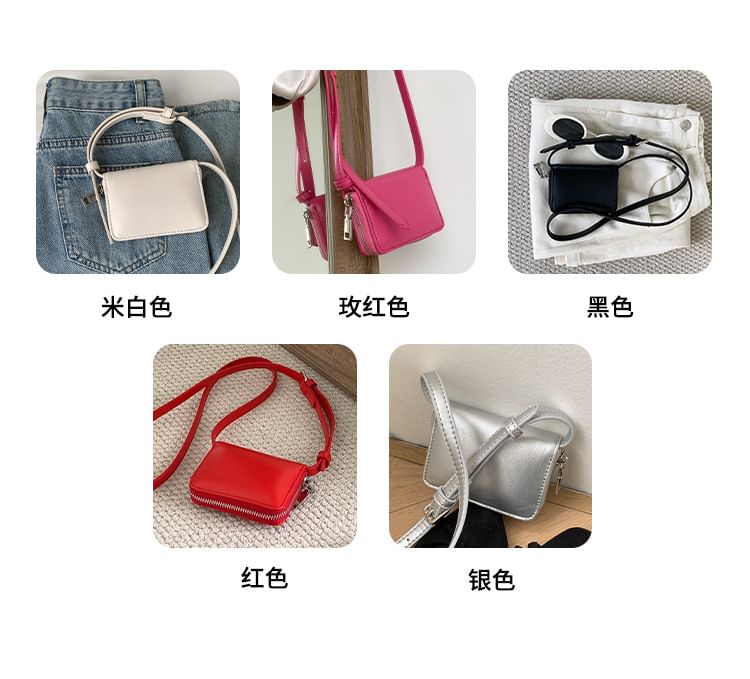 Plain Faux Bag Crossbody Leather