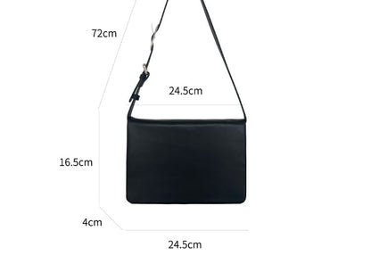 Plain Faux Leather Flap Shoulder Bag