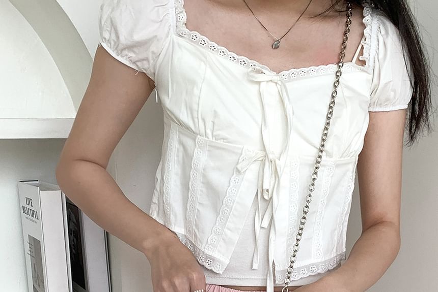 Leather Chain Bag Heart Shaped Strap Crossbody Faux Lace-Up