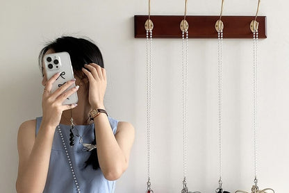 Set: Strap + Charm Leather Crossbody Pearl Plain Bag Faux