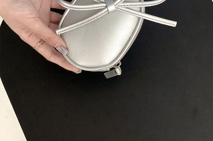 Set: Strap + Charm Leather Crossbody Pearl Plain Bag Faux