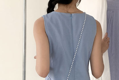 Set: Strap + Charm Leather Crossbody Pearl Plain Bag Faux