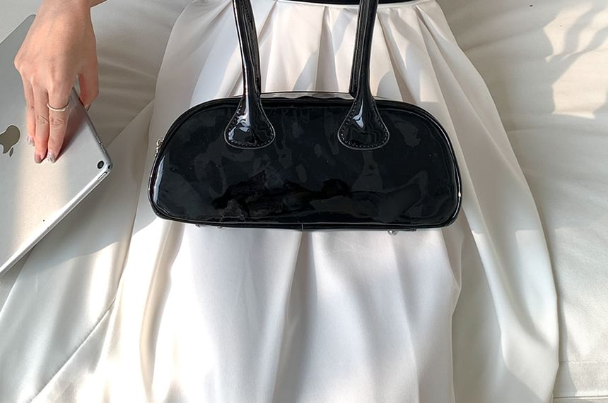 Plain Patent Leather Shoulder Bag