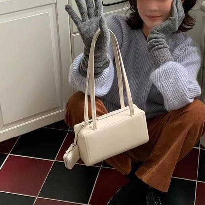 Leather Bag Faux Shoulder Plain