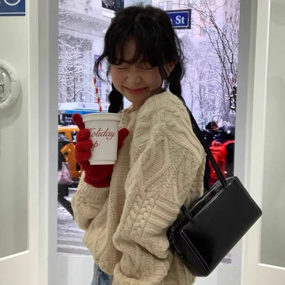 Leather Bag Faux Shoulder Plain