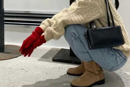 Leather Bag Faux Shoulder Plain