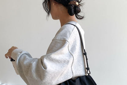 Buckled Plain Nylon Tote Flap Bag